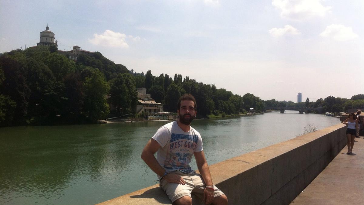 Álvaro Reina durante su estancia en Bolonia (Italia).