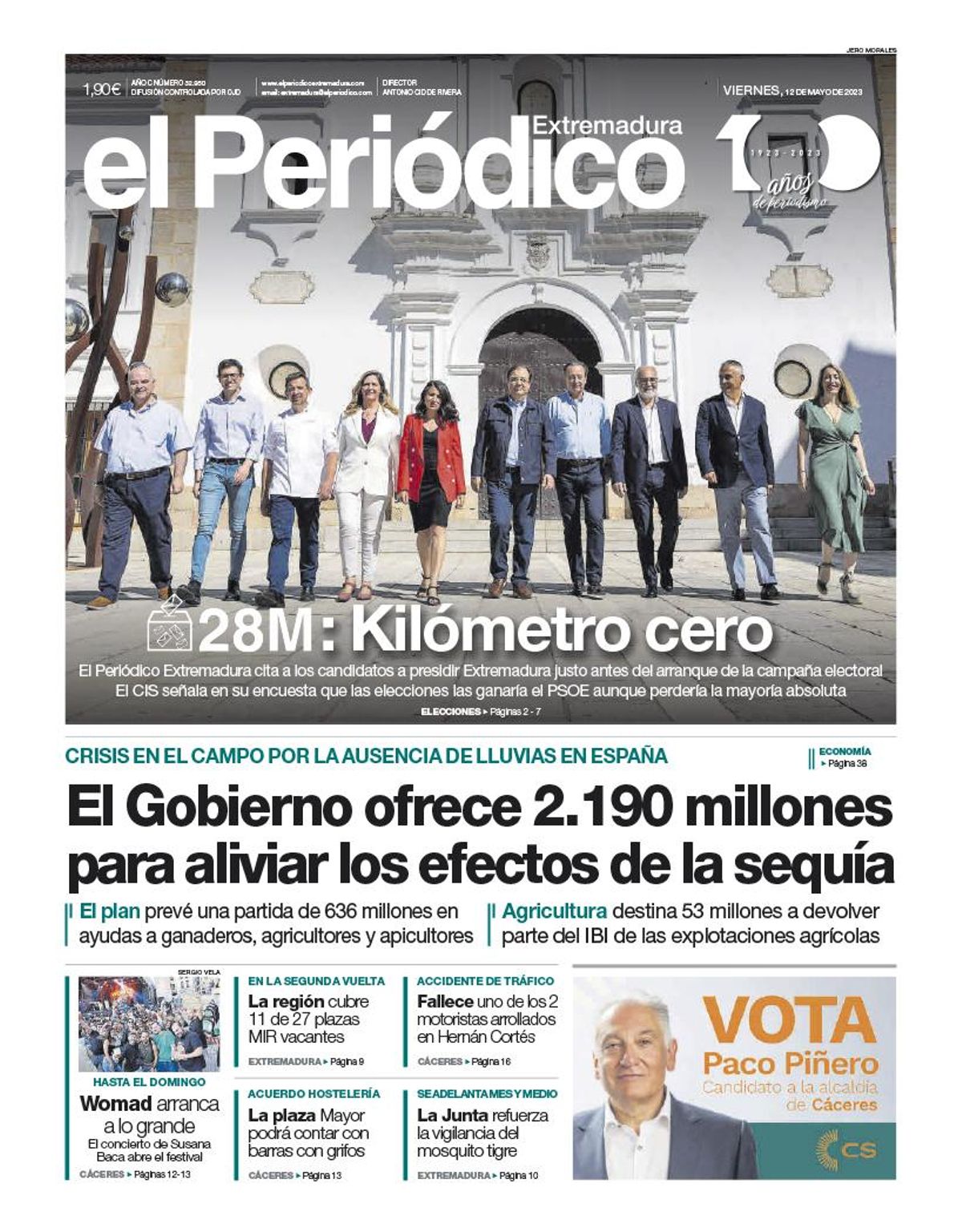 Consulta la portada correspondiente al día 12 de mayo de 2023