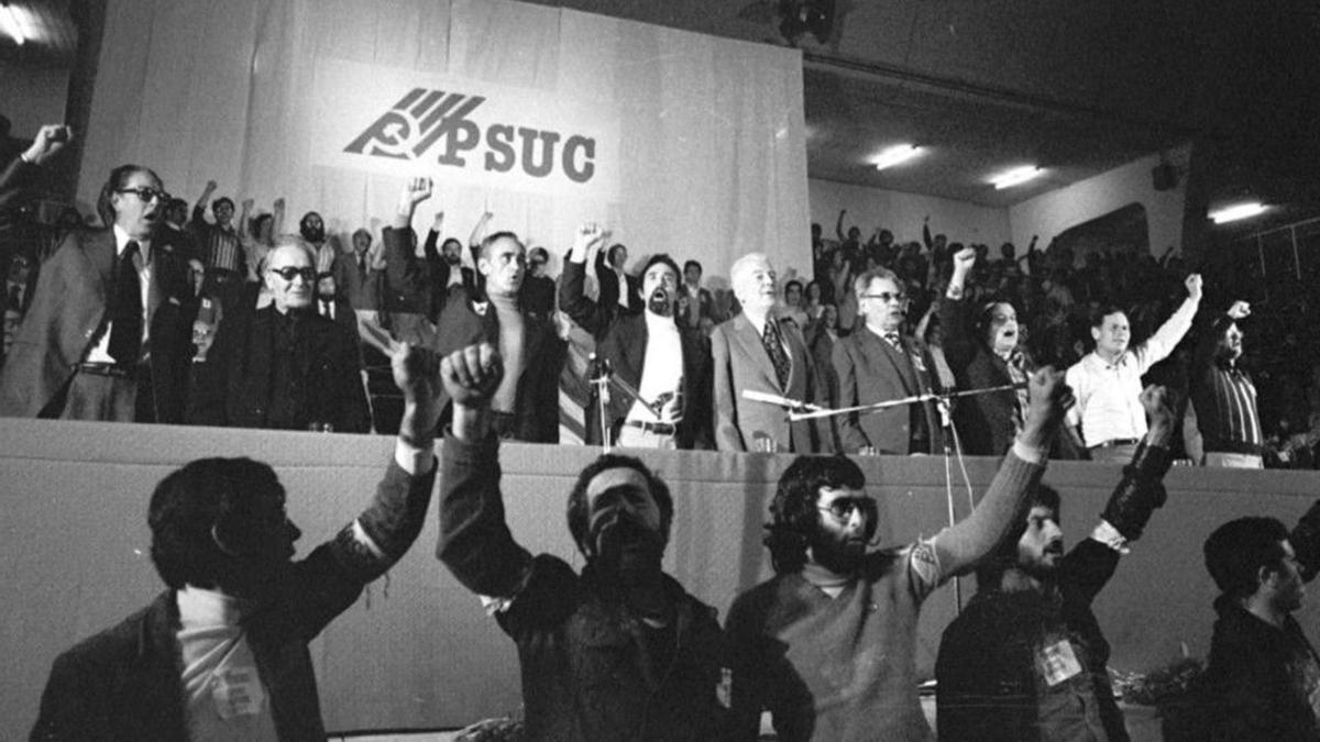 Acto do PSUC en Barcelona (1980).