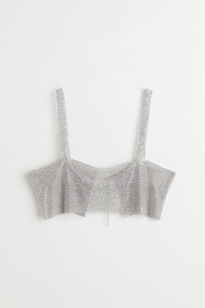 Top corto de strass de H&amp;M (precio: 24,99 euros)