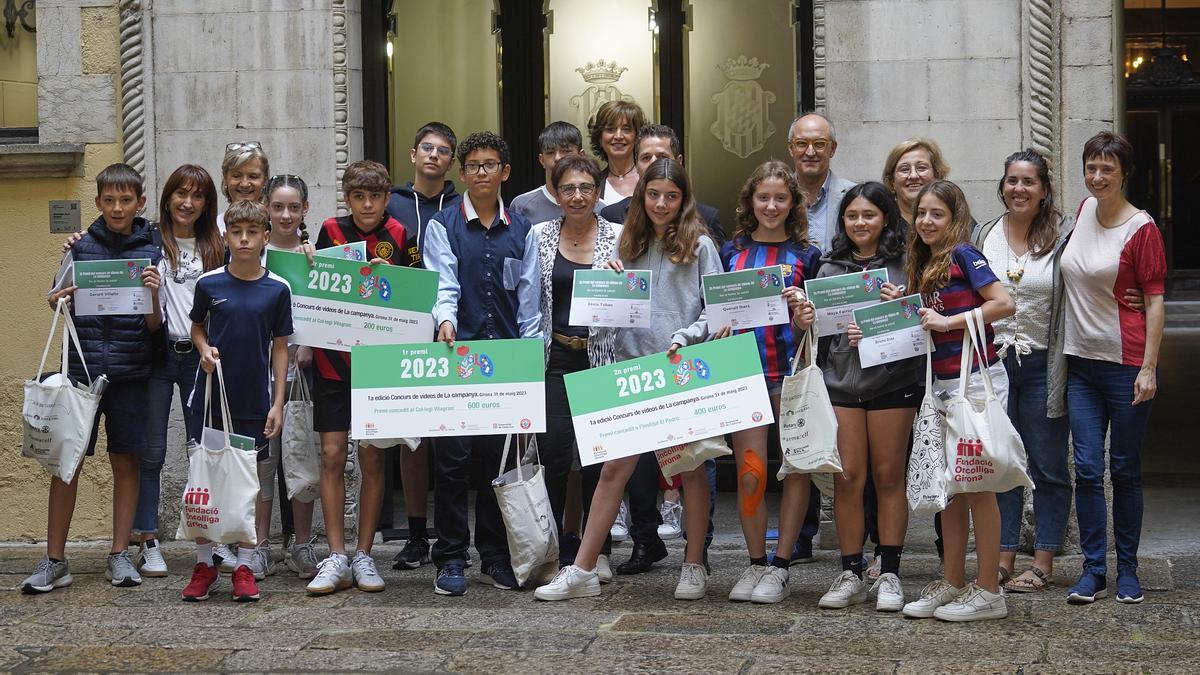 Els premiats aquest matí a l'Ajuntament de Girona