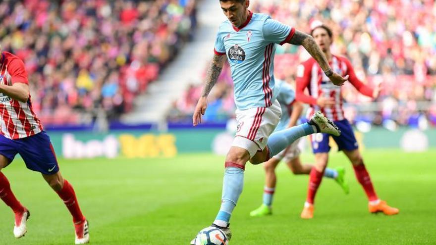 Pablo Hernández, durante el partido del domingo en el Metropolitano.