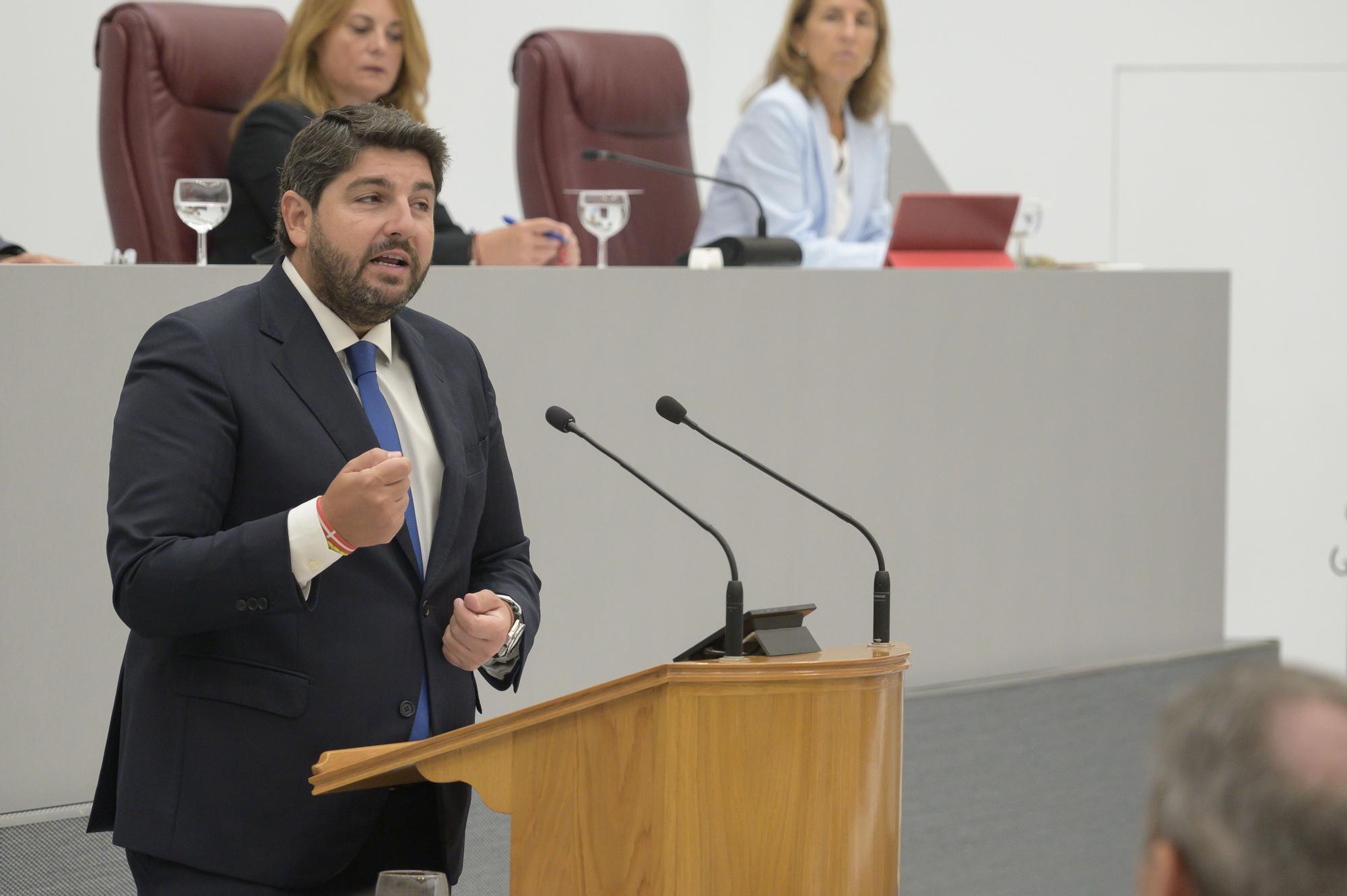 Primera sesión del segundo debate de investidura de López Miras en la Asamblea