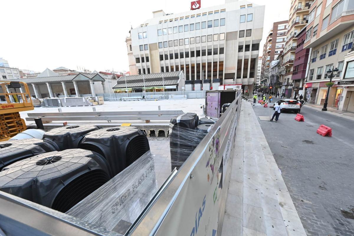 Imagen de este lunes de la plaza Santa Clara.