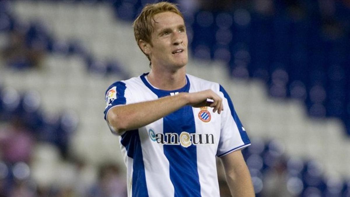 Álex, en un partido del Espanyol de esta temporada.