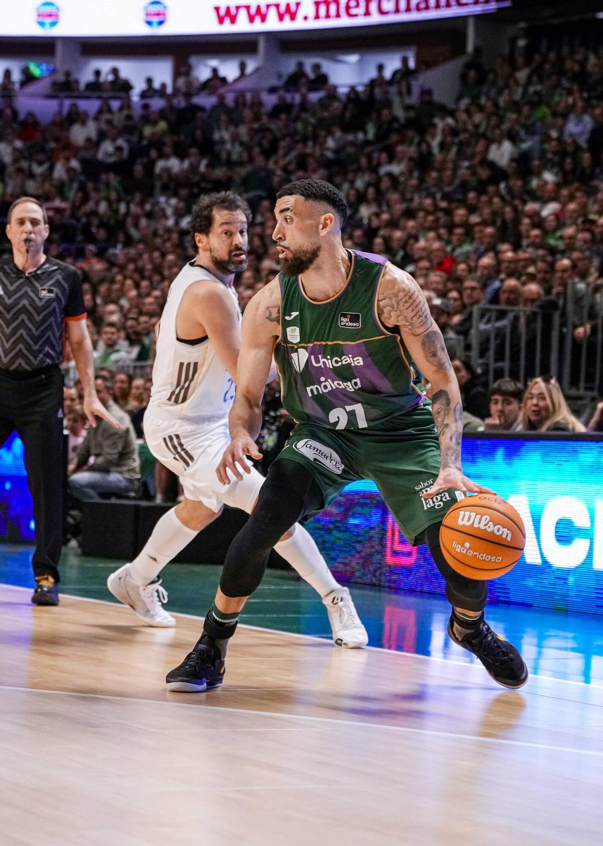 Partido disputado entre Unicaja y Real Madrid