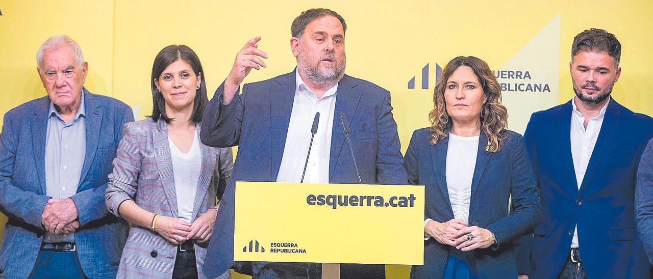 Oriol Junqueras, al costat d’altres líders d’ERC en una fotografia d’arxiu