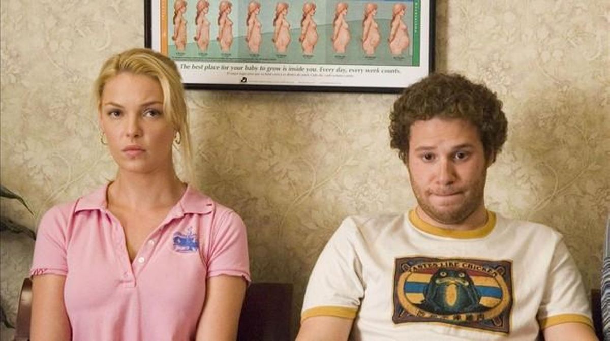 Katherine Heigl i Seth Rogen, a la consulta del ginecòleg de ’Lío embarazoso’, de Judd Apatow.