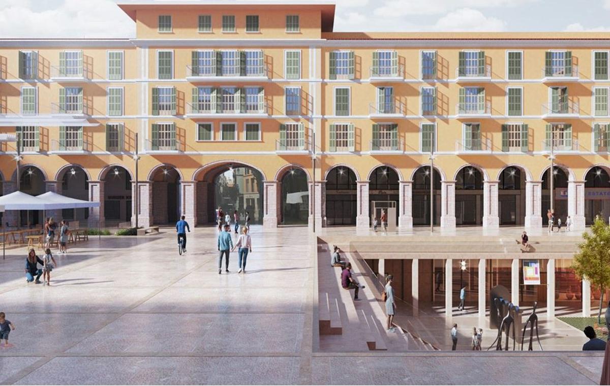 Recreación de la futura plaza Major, que tendrá dos niveles.