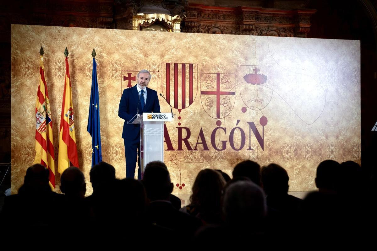 El presidente de Aragón en funciones, en la celebración del Día de Aragón en Teruel.