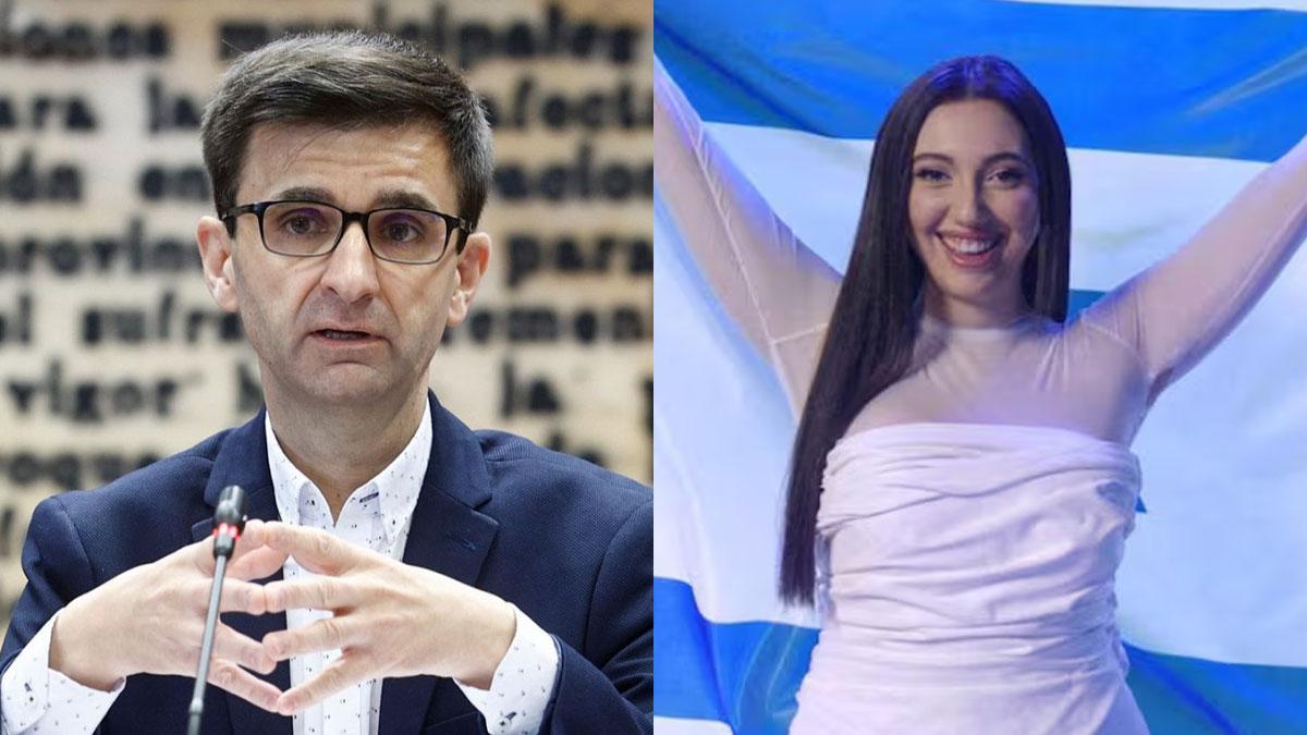 José Pablo López y la representante de Israel en Eurovisión 2025