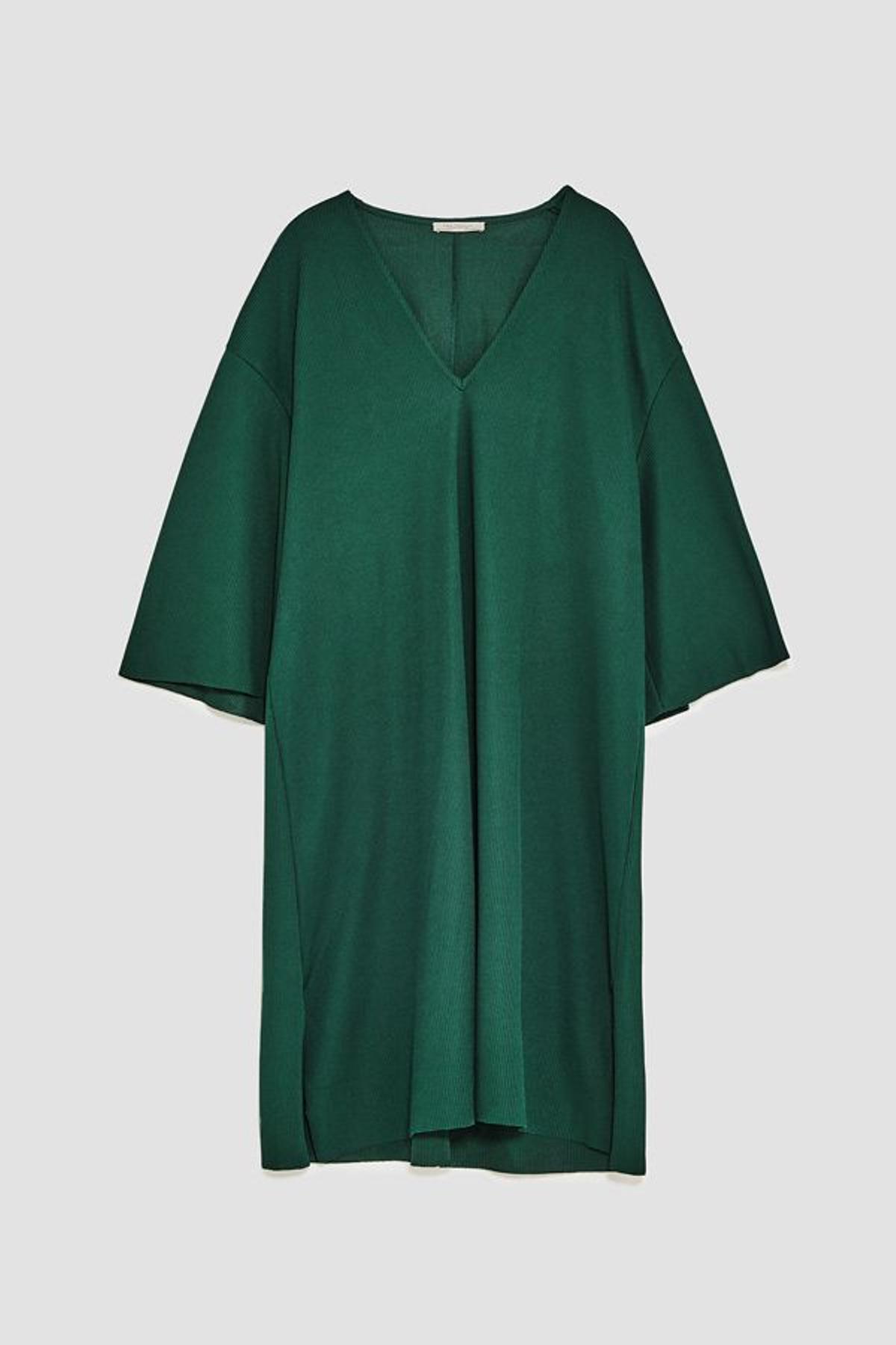 Rebajas en Zara: Vestido verde oscuro