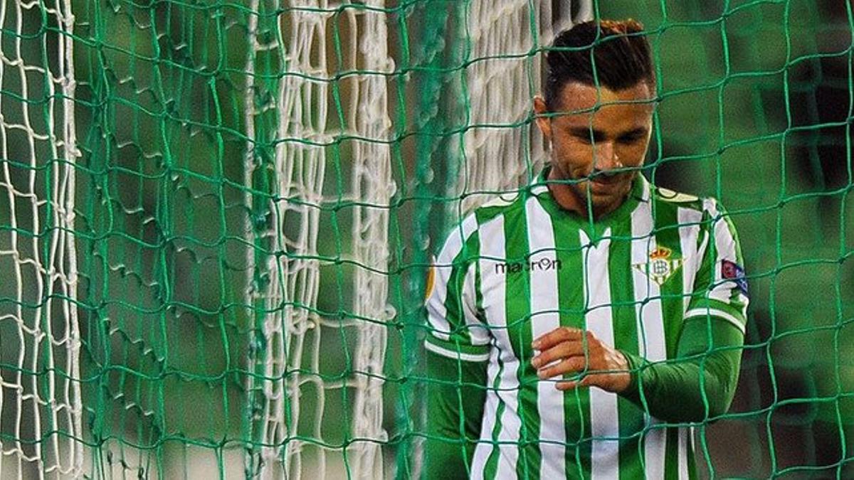 El delantero bético Rubén Castro, durante un partido en el Benito Villamarín