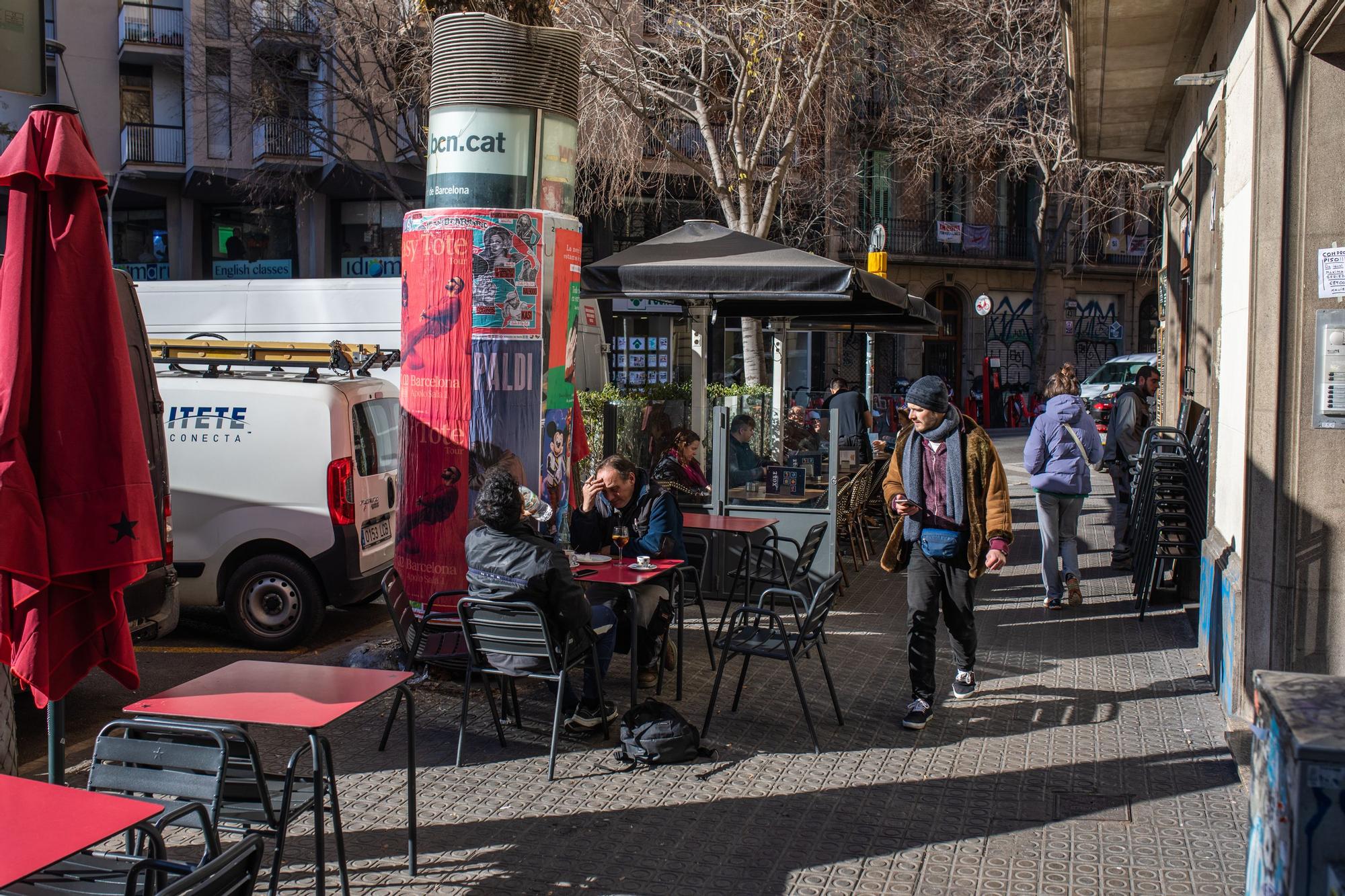 Una terraza en la calle Sepúlveda de Barcelona