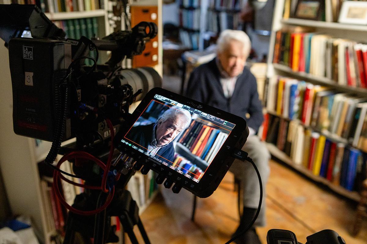 Un momento del rodaje de 'Los pinceles de la baronesa'.