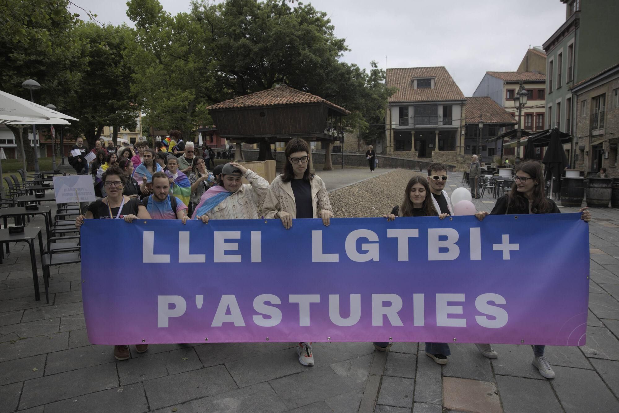 En imágenes: Así fue la manifestación LGTBI de Avilés, con "Santina de Queervadona" incluida