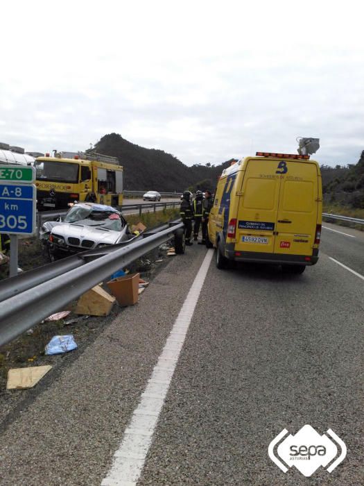 Accidente de tráfico en la A-8 a su paso por Llanes