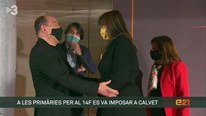 Laura Borràs y el abrazo de Sanchis (TV-3).