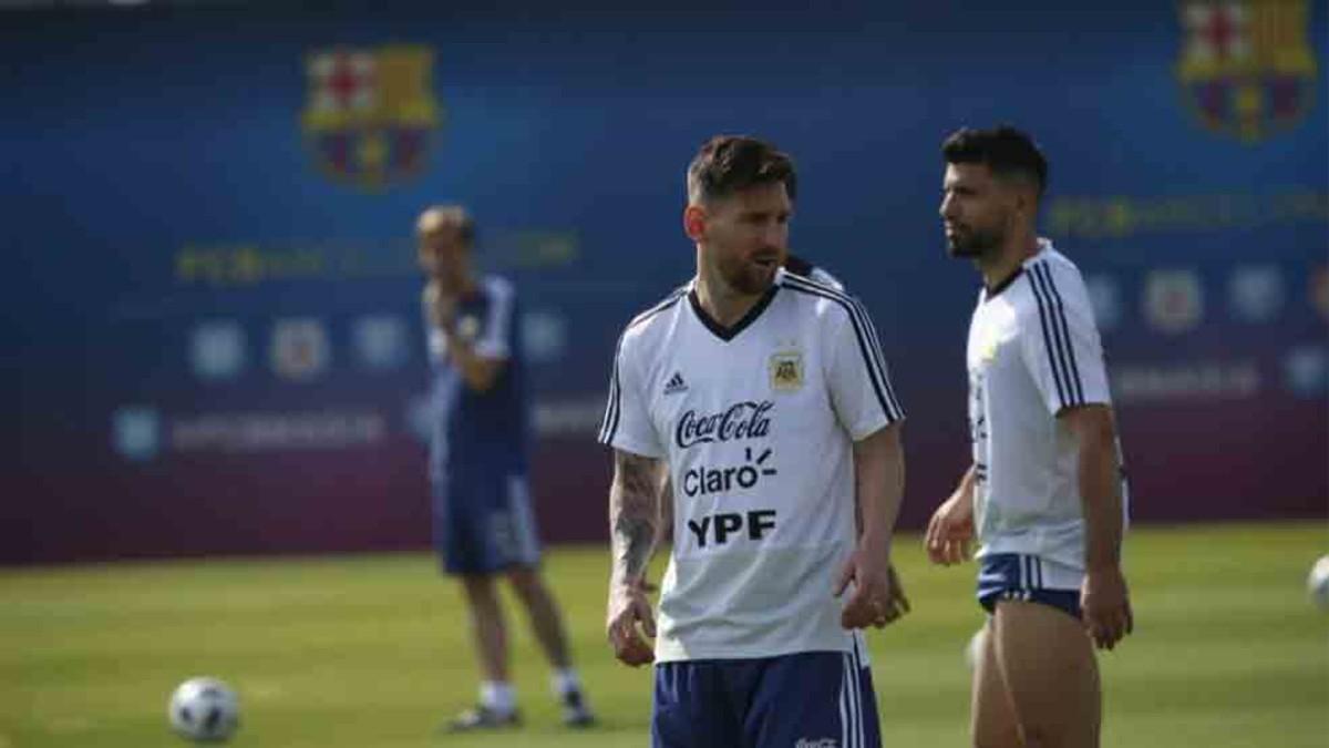 Messi es el protagonista del entrenamiento de Argentina