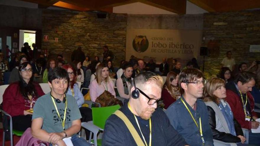 Participantes en el Congreso del Lobo celebrado el pasado mes de abril en el centro de Robledo.