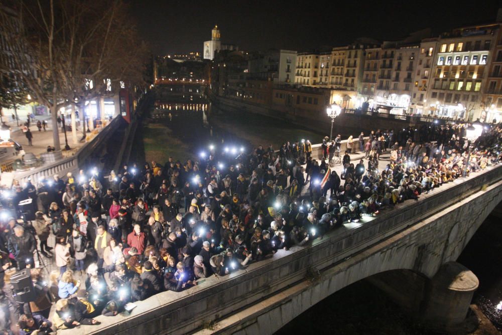 Protesta a Girona per demanar la llibertat dels Jordis