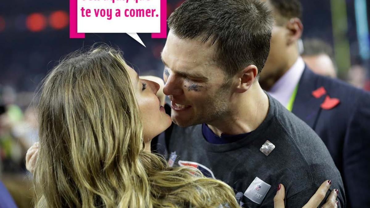 Tom Brady y Gisele Bündchen a punto de comerse a besos en la Super Bowl 2017