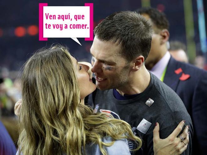 Tom Brady y Gisele Bündchen a punto de comerse a besos en la Super Bowl 2017