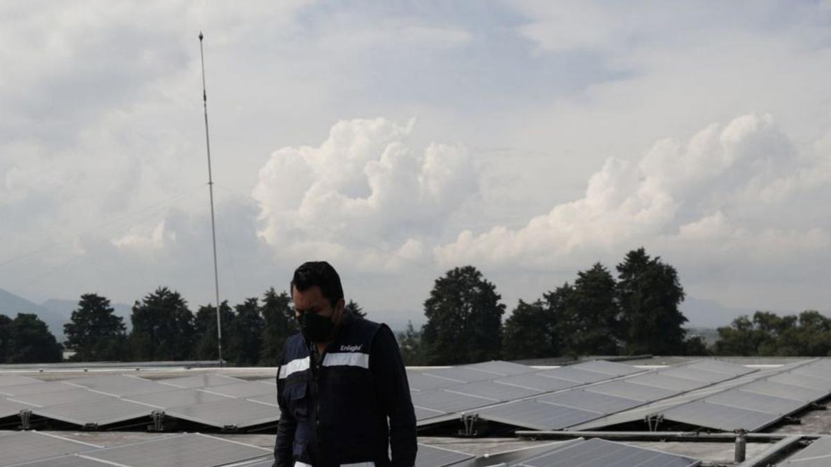 Un home inspecciona panells solars en una foto d’arxiu.  | REUTERS