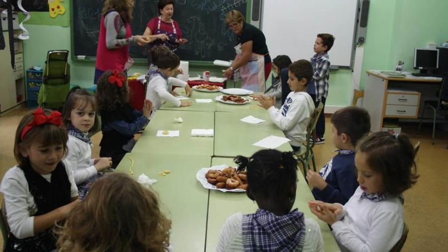 Magüestu prehistórico en el colegio San Félix de Candás