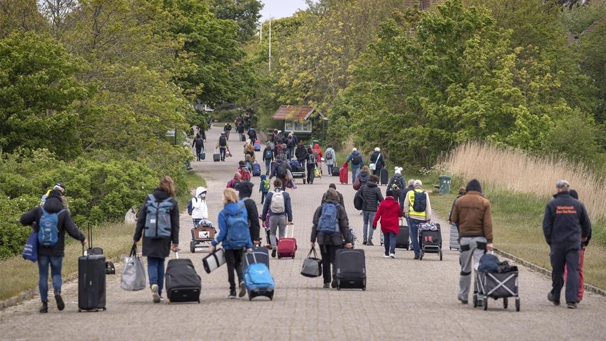 Turistas alemanes esta semana en la isla de Spiekeroog, en el norte del país.