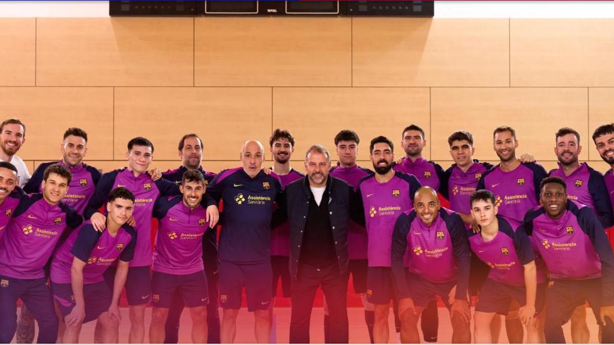 Hansi Flick junto al equipo de fútbol sala