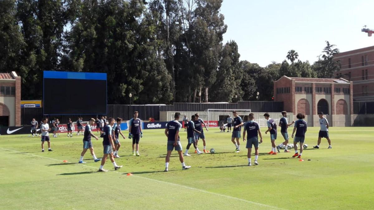 El último entrenamiento del Barça en las instalaciones de UCLA durante la gira por Estados Unidos-2018