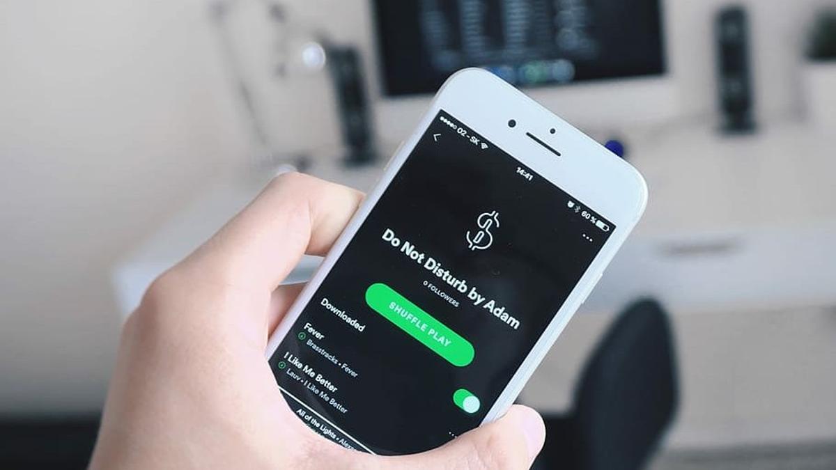 La plataforma de música Spotify, en un móvil