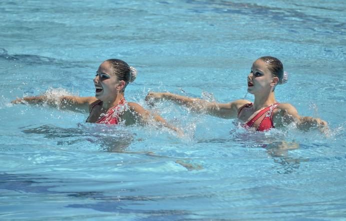 LAS PALMAS DE GRAN CANARIA A 28/05/2017. Natación sincronizada / Final de dúo libre y de dúo mixto de la competición internacional en la piscina  Metropole. FOTO: J.PÉREZ CURBELO