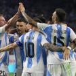 Argentina festeja su clasificación para las semifinales de la Copa América