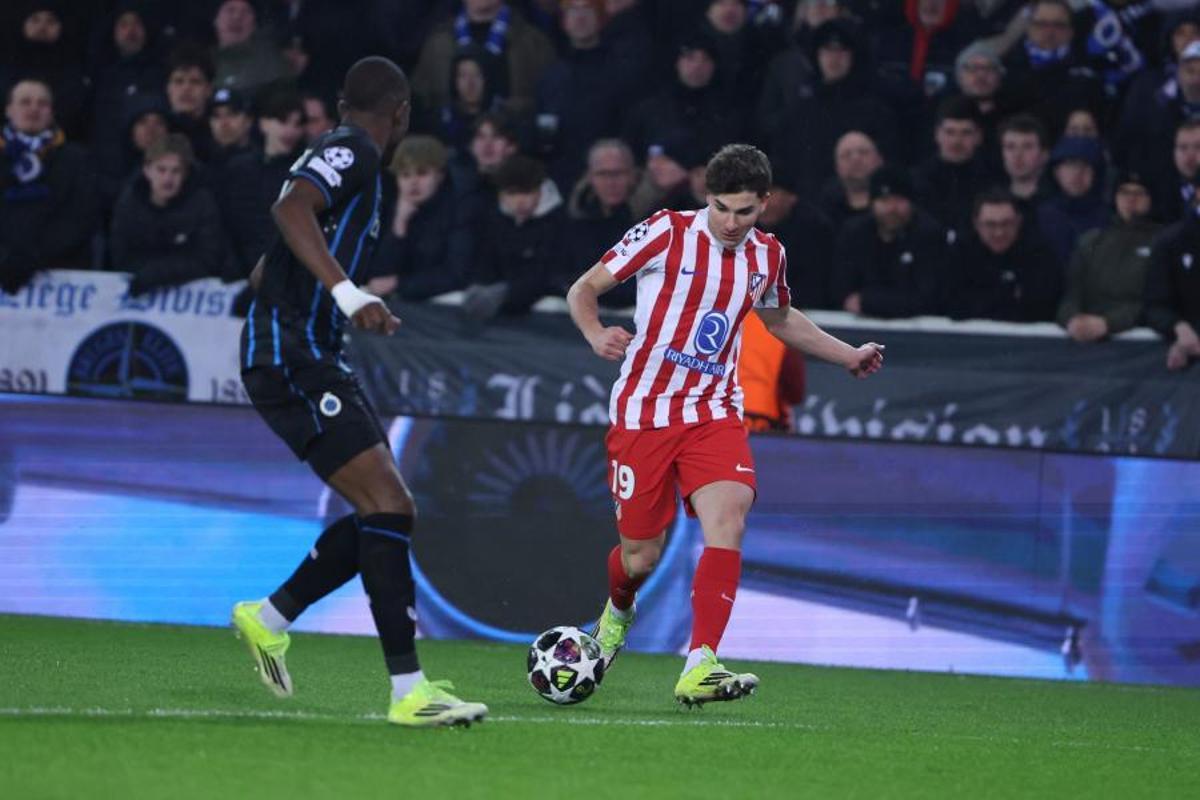 Julián Álvarez, en el partido ante el Brujas