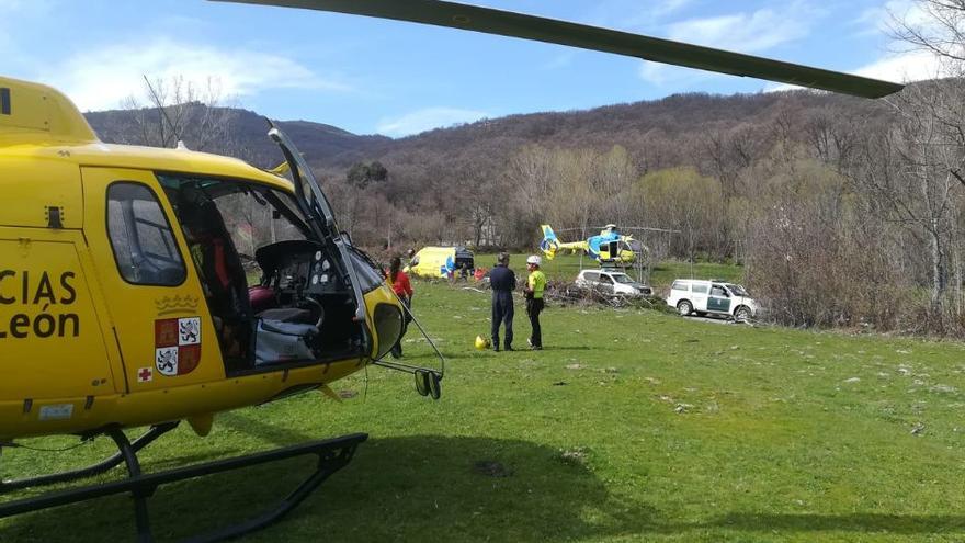 Auxilian a un montañero en la Cascada de Sotillo de Sanabria