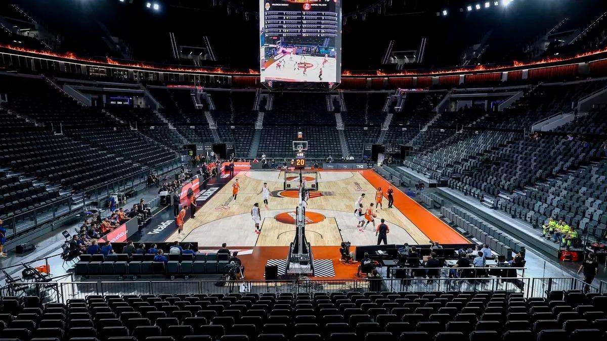 El Roig Arena, sin aficionados en el anterior partido ante el Hapoel Tel Aviv.