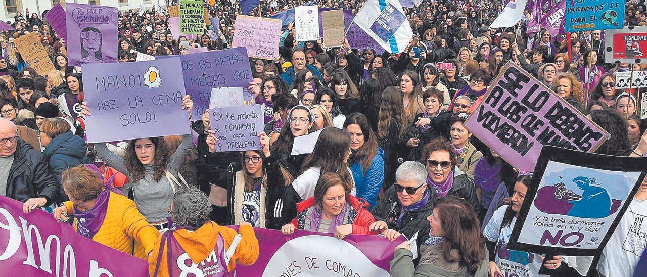 Manifestación contra la violencia de género en A Coruña