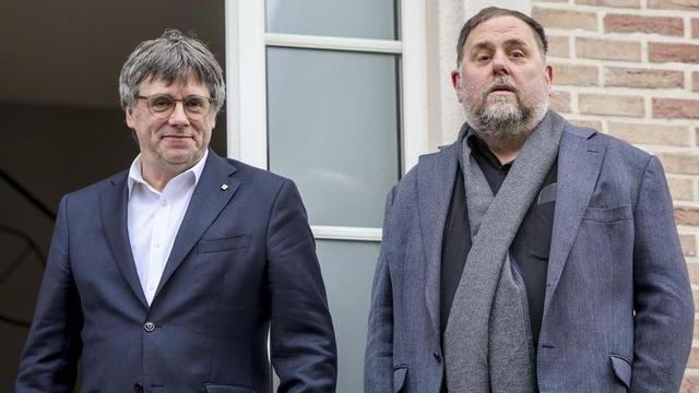 Carles Puigdemont i Oriol Junqueras l’última vegada que es van veure a Waterloo, el gener d’aquest any.