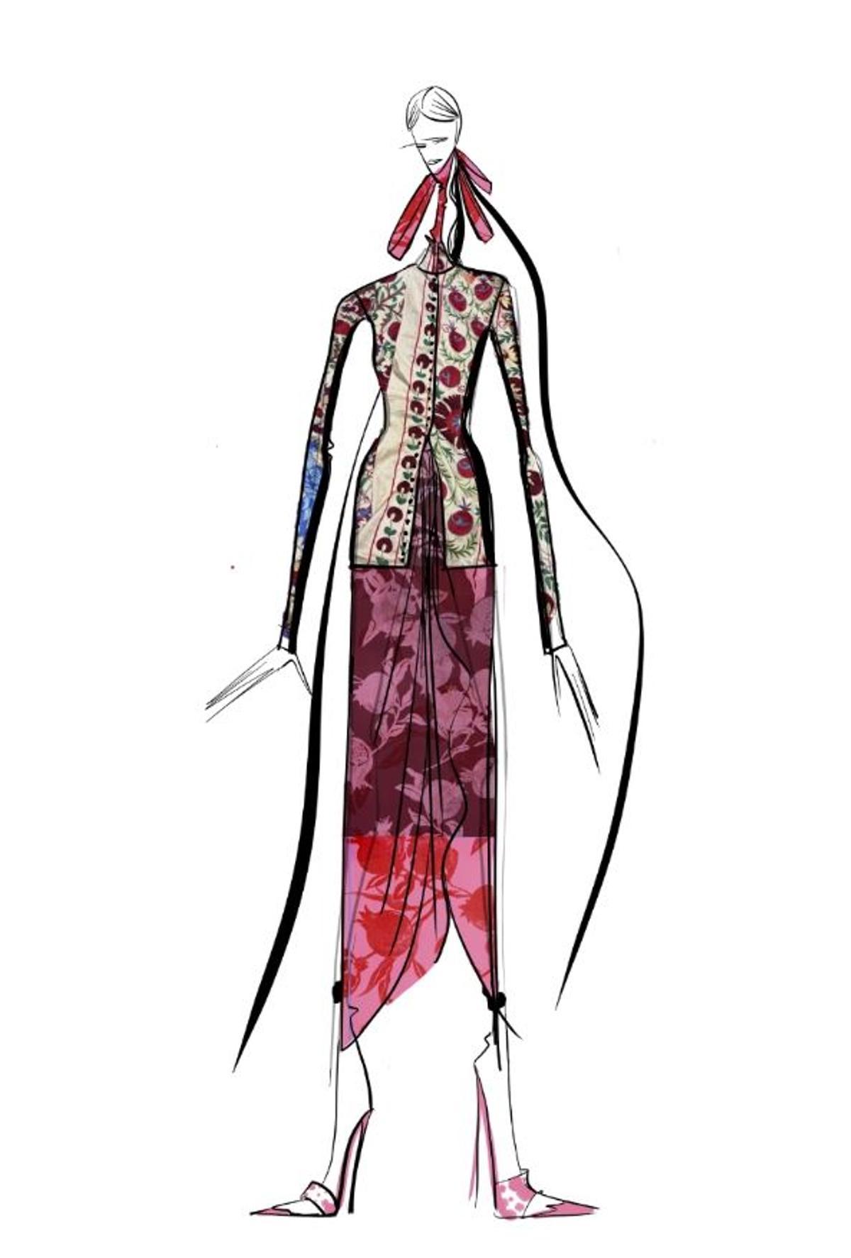 Boceto de la nueva colección de Juan Vidal, "Edén"