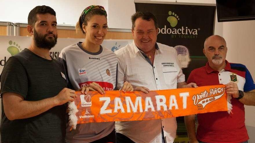 Laura Quevedo, en su presentación como jugadora del CD Zamarat.