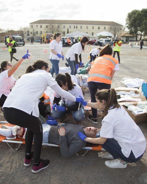 Simulacro de la Escuela de Enfermería de Castelló