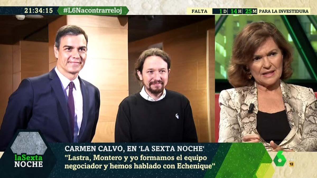 Carmen Calvo en ’La Sexta noche’.