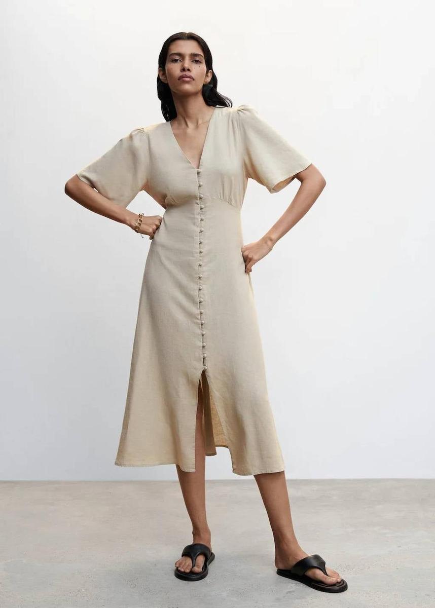 Vestido con botonadura delantera