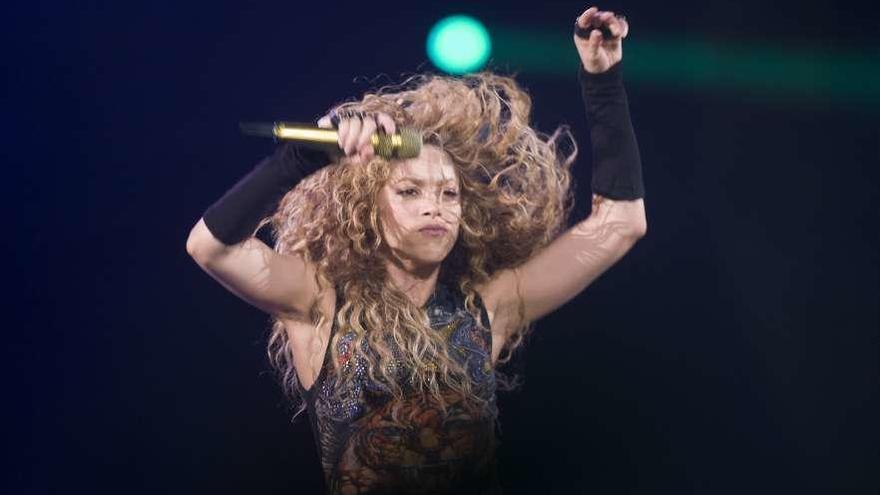 Shakira, durante su concierto del pasado año en A Coruña. // Casteleiro