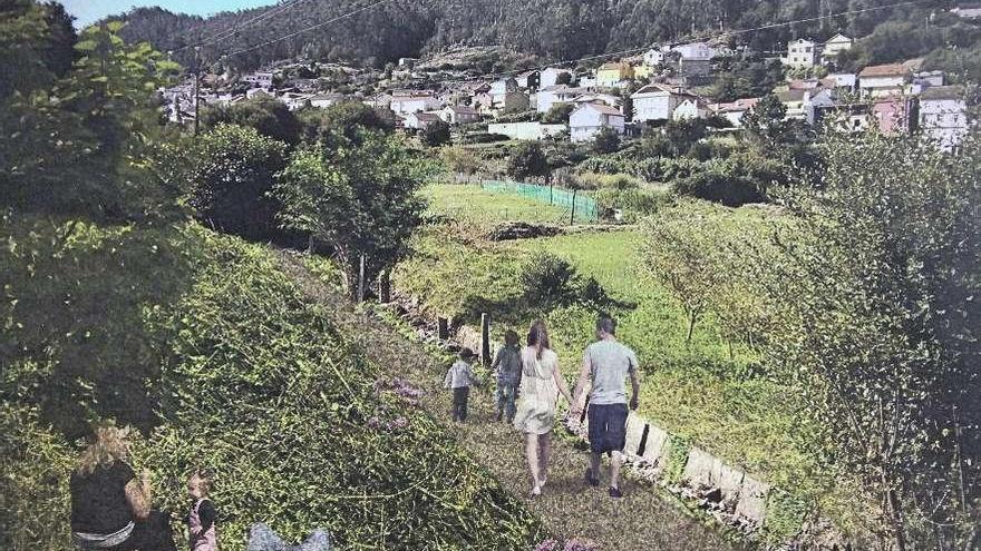 Recreación de cómo quedará la senda del río Bispo.  // Reproducción: Santos Álvarez