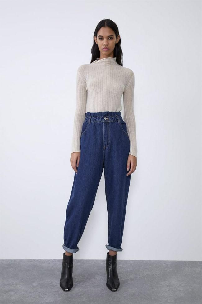 Jeans de tipo 'slouchy' y cintura muy alta