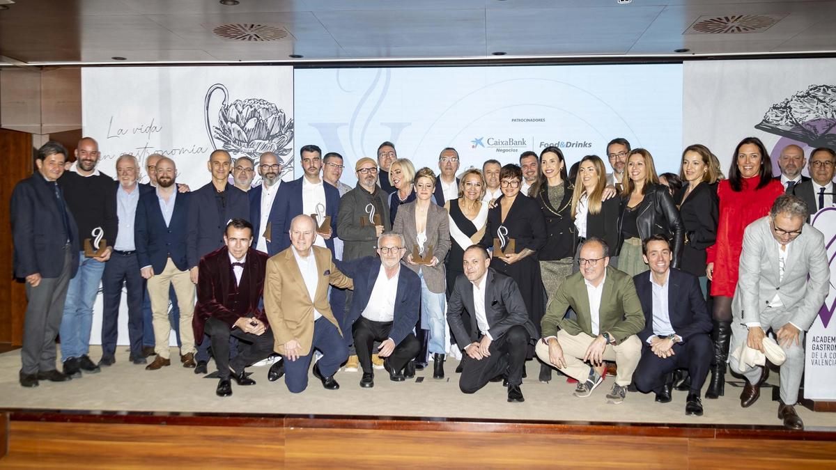 Premiados de 2023 por la Academia Gastronomia de la Comunidad Valenciana, ayer en Valencia