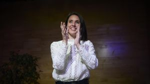 La exministra de igualdad y eurodiputada de Podemos, Irene Montero, en  la presentación de su 
libro el pasado 11 de noviembre. 